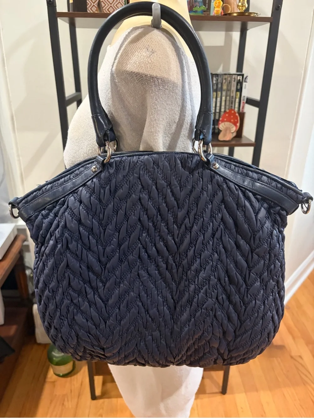 Navy Blue Coach Quilted Madison 70th Anniversary Bag - 18634